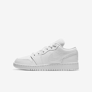 all white low top jordan 1