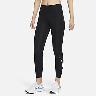 Nike Dri-FIT Swoosh Run เลกกิ้งวิ่งเอวปานกลางยาว 7/8 ส่วนผู้หญิง