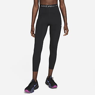 Nike Pro Dri-FIT Damskie błyszczące legginsy 7/8 z wysokim stanem