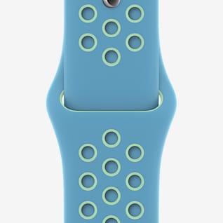 40 毫米氯蓝/光辉绿 Nike 运动表带 - 标准号