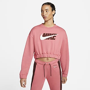 Nike Sportswear Icon Clash Sudadera de cuello redondo de tejido Fleece oversized para mujer