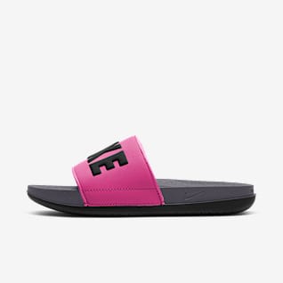 pink nike flip flops