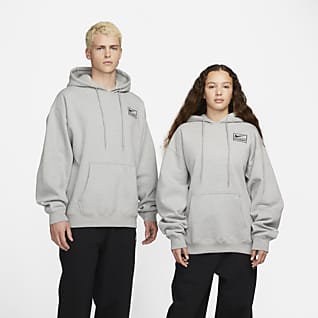 gray nike pull over