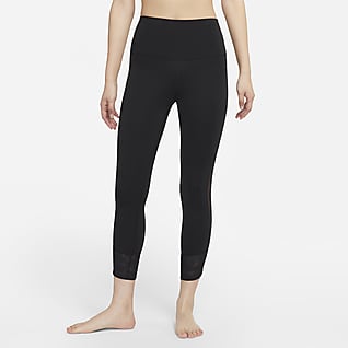 Nike Yoga Dri-FIT เลกกิ้งเทรนนิ่งเอวสูง 7/8 ส่วนมีส่วนเน้นตาข่ายผู้หญิง