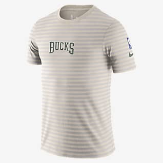 Milwaukee Bucks Courtside Men's Nike NBA Striped T-Shirt