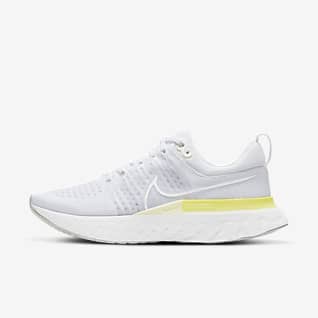 all white nike running shoes womens
