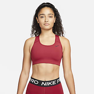 Nike Dri-FIT Swoosh Közepes tartást adó, párnázás nélküli női sportmelltartó