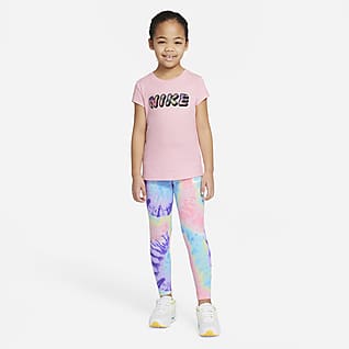 Nike Sportswear Playera y leggings tie-dye para niños talla pequeña