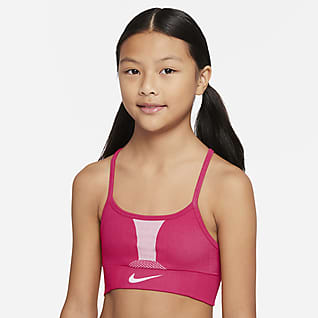 Nike Dri-FIT Indy Спортивное бра для девочек школьного возраста