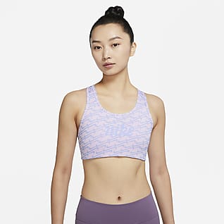 Nike Dri-FIT Swoosh Icon Clash Women's Medium-Support Non-Padded All-over Print Sports Bra