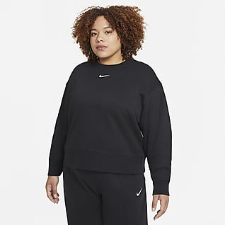 Nike Sportswear Collection Essentials Bol Kesimli Fleece Kadın Crew Üstü (Büyük Beden)