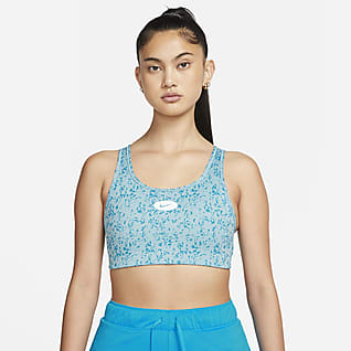 Nike Dri-FIT Swoosh Icon Clash 女款中度支撐型襯墊美背印花運動內衣