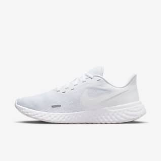 Nike all white running shoes mens Clearance
