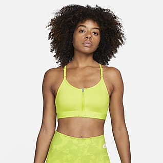Nike Dri-FIT Indy Zip-Front Bra deportivo con almohadillas de baja sujeción para mujer