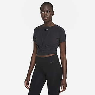 Nike Dri-FIT One Luxe Damska asymetryczna koszulka z krótkim rękawem o standardowym kroju