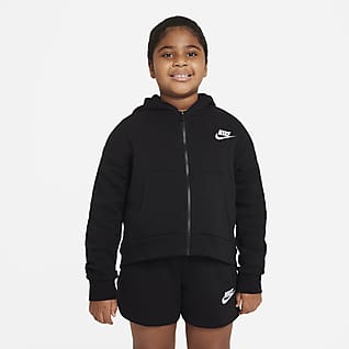 Nike Sportswear Club Fleece Felpa con cappuccio e zip a tutta lunghezza (Taglia grande) - Ragazza