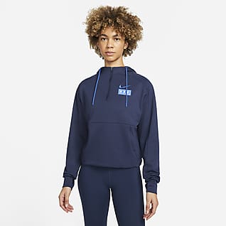 FFF Sweat à capuche de football à demi-zip Nike pour Femme