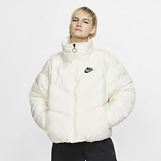 nike white puffer jacket women's