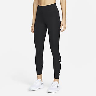 Nike Dri-FIT Swoosh Run Γυναικείο κολάν μεσαίου ύψους 7/8 για τρέξιμο με σχέδιο