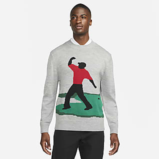 Tiger Woods Golf Crew-strikket sweater til mænd