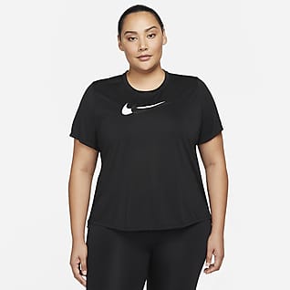 Nike Dri-FIT Swoosh Run Женская беговая футболка с коротким рукавом (большие размеры)