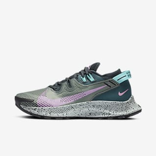 nike grey and green running shoes