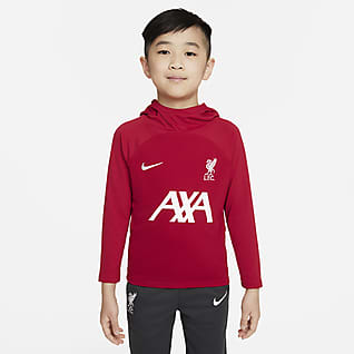 Liverpool FC Academy Pro Fotbalová mikina s kapucí Nike Dri-FIT pro malé děti