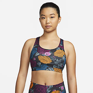 Nike Swoosh Icon Clash สปอร์ตบราผู้หญิงซัพพอร์ตระดับกลางแบบสายเส้นเล็กเสริมฟองน้ำ