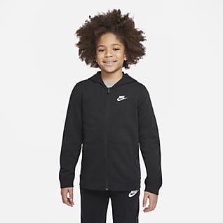 Nike Sportswear Club Μπλούζα με κουκούλα και φερμουάρ σε όλο το μήκος για μεγάλα παιδιά