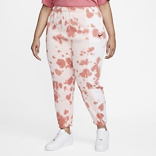 Nike Sportswear Fleecebroek met tie-dye-print voor dames (Plus Size)