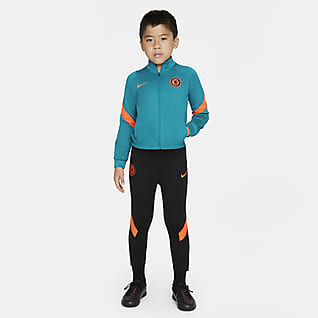 Τσέλσι Strike Πλεκτή ποδοσφαιρική φόρμα Nike Dri-FIT για μικρά παιδιά