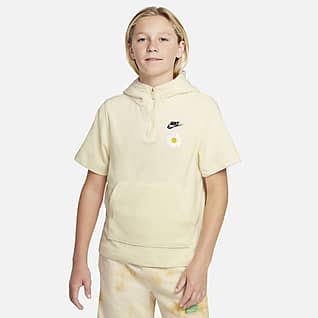 Nike Sportswear Κοντομάνικη μπλούζα με κουκούλα για μεγάλα αγόρια