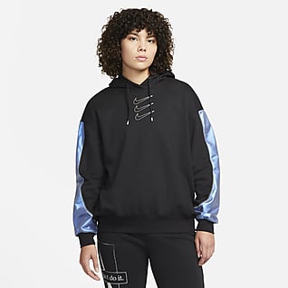 Nike Sportswear Sudadera con capucha oversize de tejido Fleece con estampado - Mujer