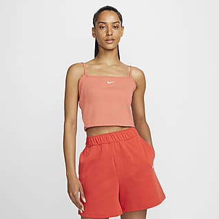 Nike Sportswear Essential Γυναικεία μπλούζα crop σε ριμπ ύφανση