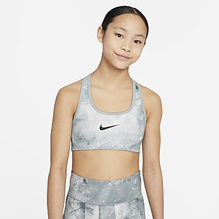 Nike Swoosh Big Kids' (Girls') Tie-Dye Reversible Printed Sports Bra