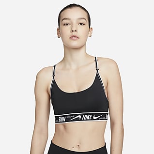 Nike Dri-FIT Indy Enyhe tartást adó, párnázott, emblémás női sportmelltartó