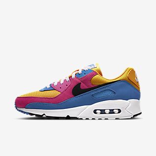 pink yellow blue nike shoes