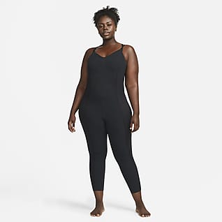 Nike Yoga Luxe Dri-FIT Jumpsuit 7/8 de brillo mate en capas para mujer (talla grande)