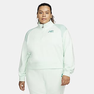 Nike Sportswear Air Prenda para la superior de tejido Fleece con cierre 1/4 para mujer (talla grande)
