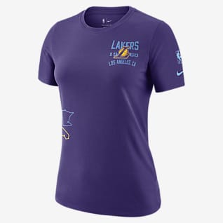Los Angeles Lakers Courtside City Edition NBA-t-shirt Nike för kvinnor