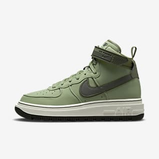 Green Check High Top Action Leather Mens Shoes 