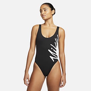 Nike Multi Logo Traje de baño de una pieza con espalda en U para mujer