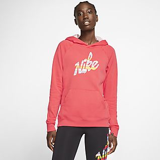 orange nike hoodie womens