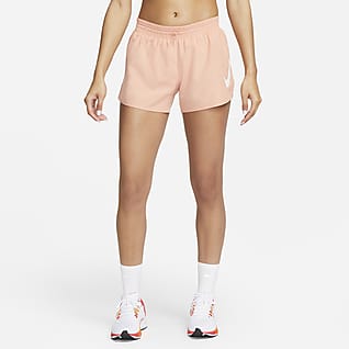 Nike Dri-FIT Swoosh Run กางเกงวิ่งขาสั้นเอวปานกลางมีซับในผู้หญิง