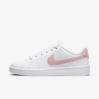 Nike shoes pink and white clearance