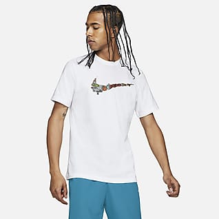 white nike t shirt red tick