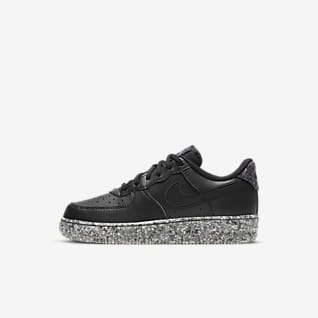 Boys Black Air Force 1 Low Top Shoes