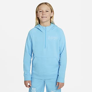 Nike Sportswear FC Barcelona Bluza z kapturem i zamkiem 1/2 dla dużych dzieci