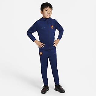 FC Barcelona Strike Dzianinowy dres piłkarski dla małych dzieci Nike Dri-FIT