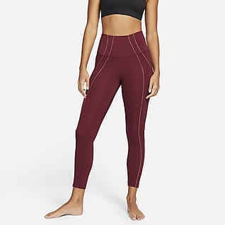 Nike Yoga Dri-FIT 7/8-Leggings mit hohem Taillenbund und Metallic-Besatz für Damen